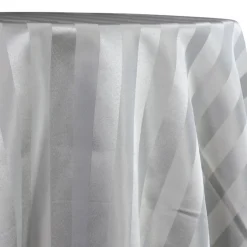 Imperial Stripe Table Linen in Silver