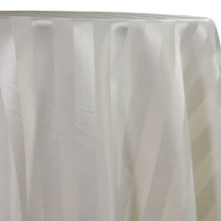 Imperial Stripe Table Linen in Ivory
