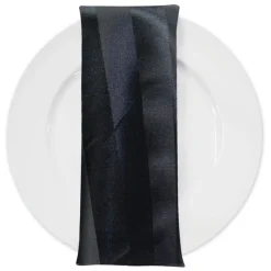 Imperial Stripe Table Napkin in Black