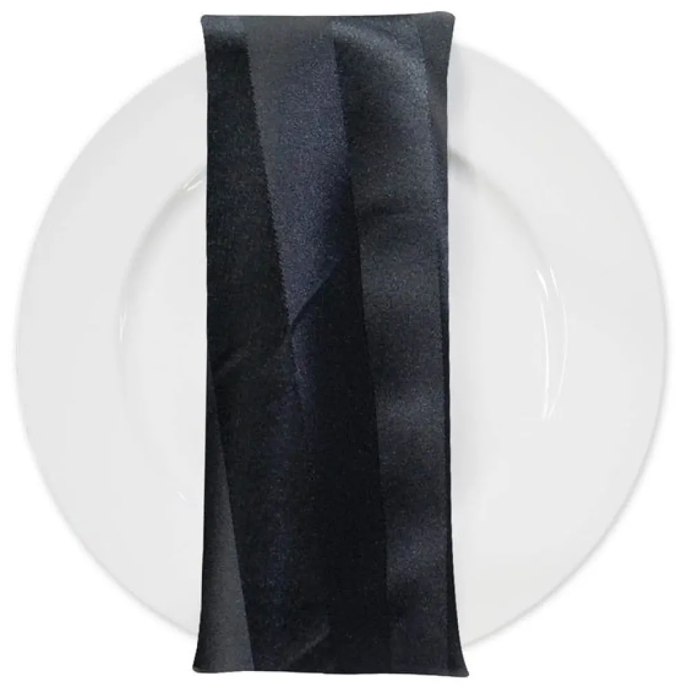 Imperial Stripe Table Napkin in Black