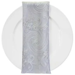 Jasmine Lace (w/ Poly Lining) Table Napkin in White