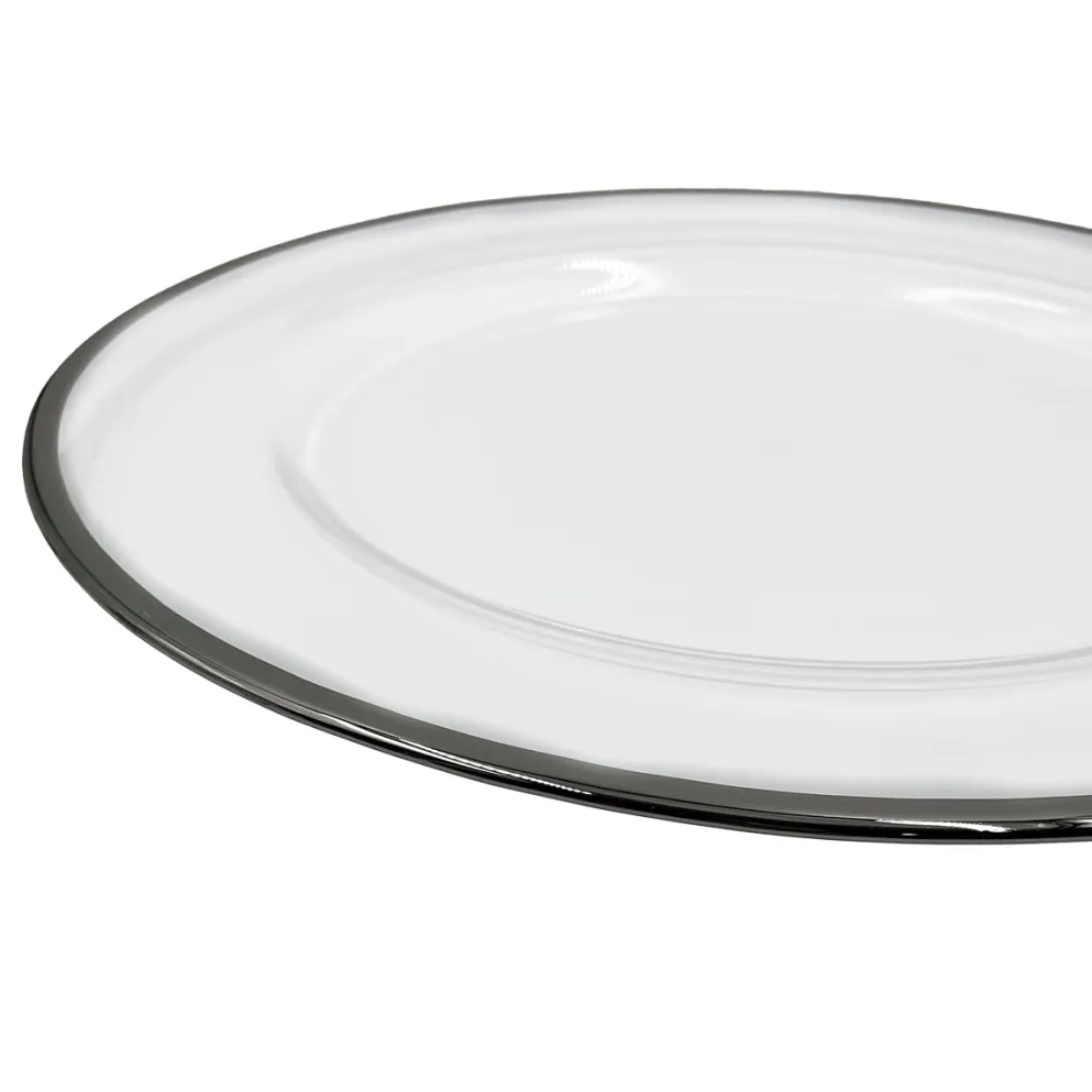 Klasik - Glass Charger Plate in Silver (Item # 0241)