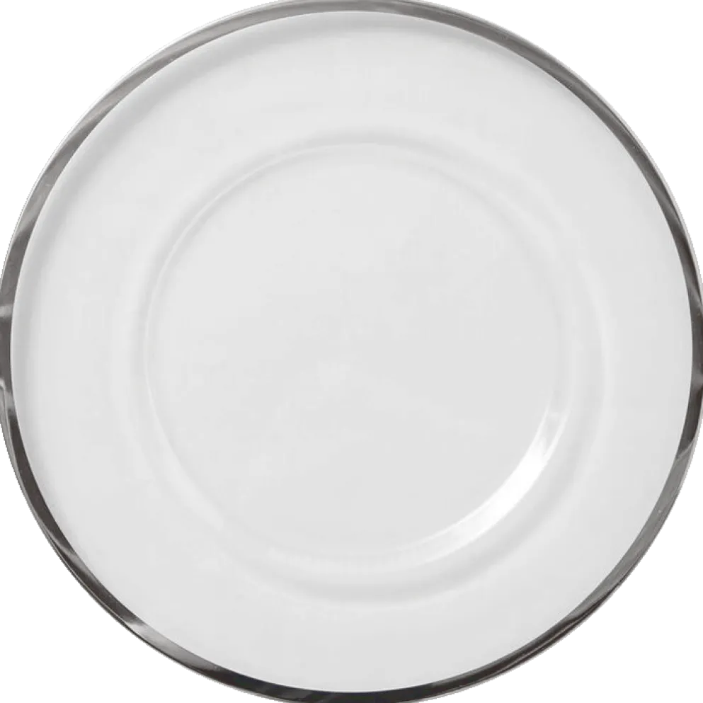 Klasik - Glass Charger Plate in Silver (Item # 0241)