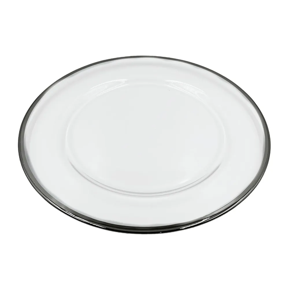 Klasik - Glass Charger Plate in Silver (Item # 0241)
