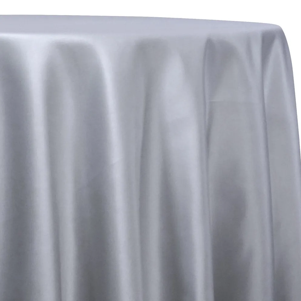 Lamour (Dull) Satin Table Linen in Silver 1302