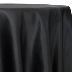 Lamour (Dull) Satin Table Linen in Black 1115