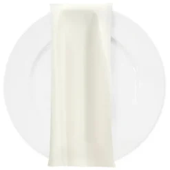 Lamour (Dull) Satin Table Napkin in Ivory 1111