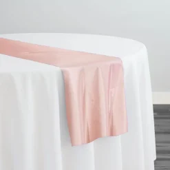 Lamour (Dull) Satin Table Runner in Rose Petal 1900