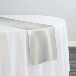 Lamour (Dull) Satin Table Runner in Off White 1105