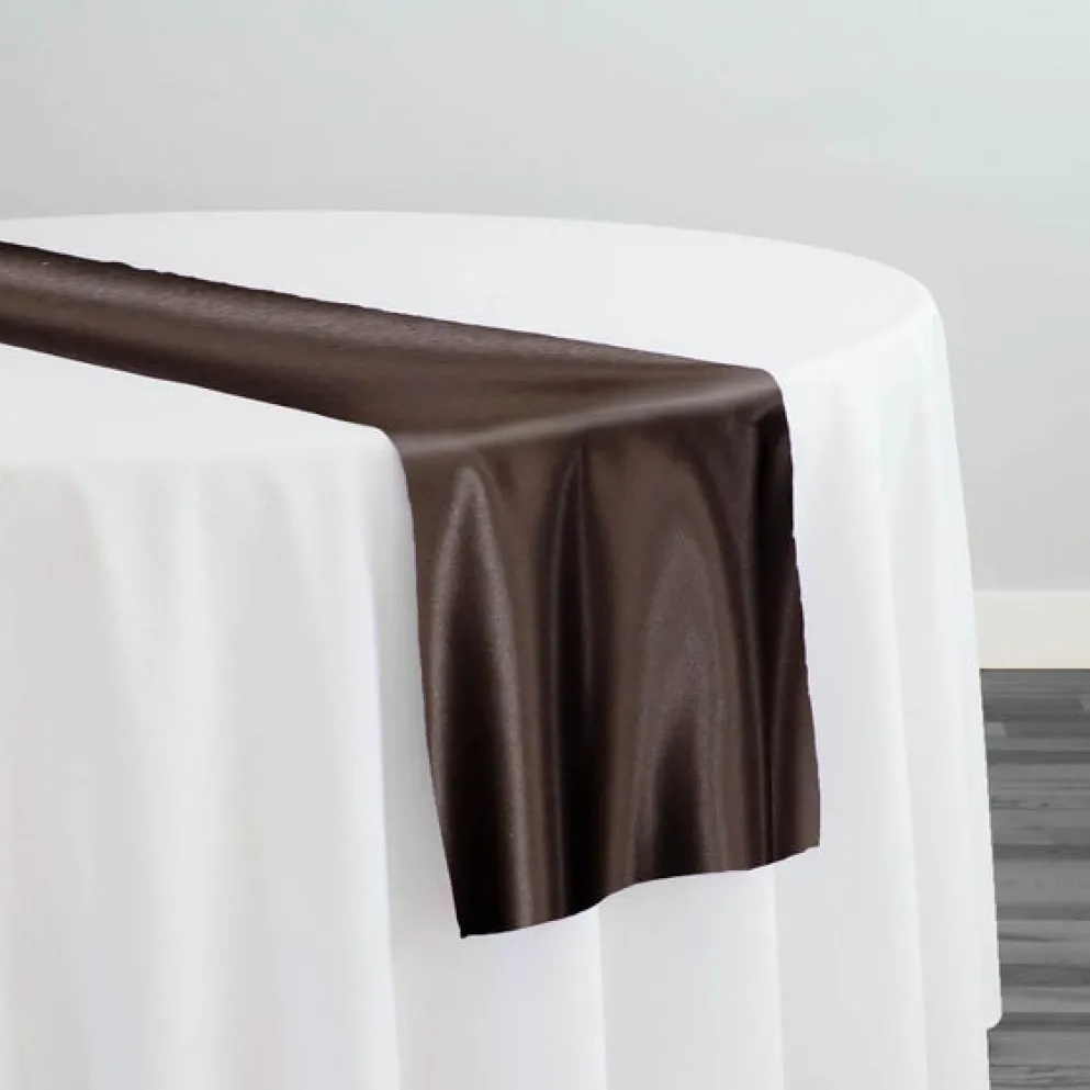 Lamour (Dull) Satin Table Runner in Brown 1266
