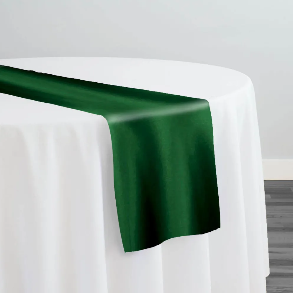 Lamour (Dull) Satin Table Runner in Hunter Green 7385