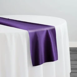 Lamour (Dull) Satin Table Runner in Purple 9687