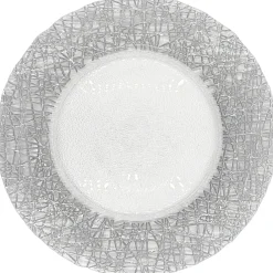 Lattice - Glass Charger Plate in Silver (Item # 0386)