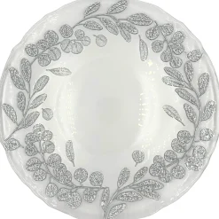 Laurel - Glass Charger Plate in Silver (Item # 0424)