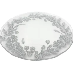 Laurel - Glass Charger Plate in Silver (Item # 0424)