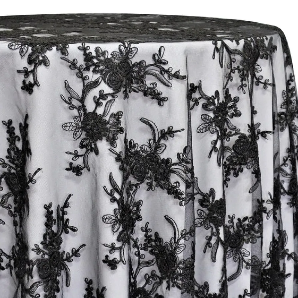 Laylani Lace Table Linen in Black