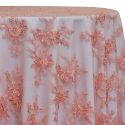 Laylani Lace Table Linen in Coral