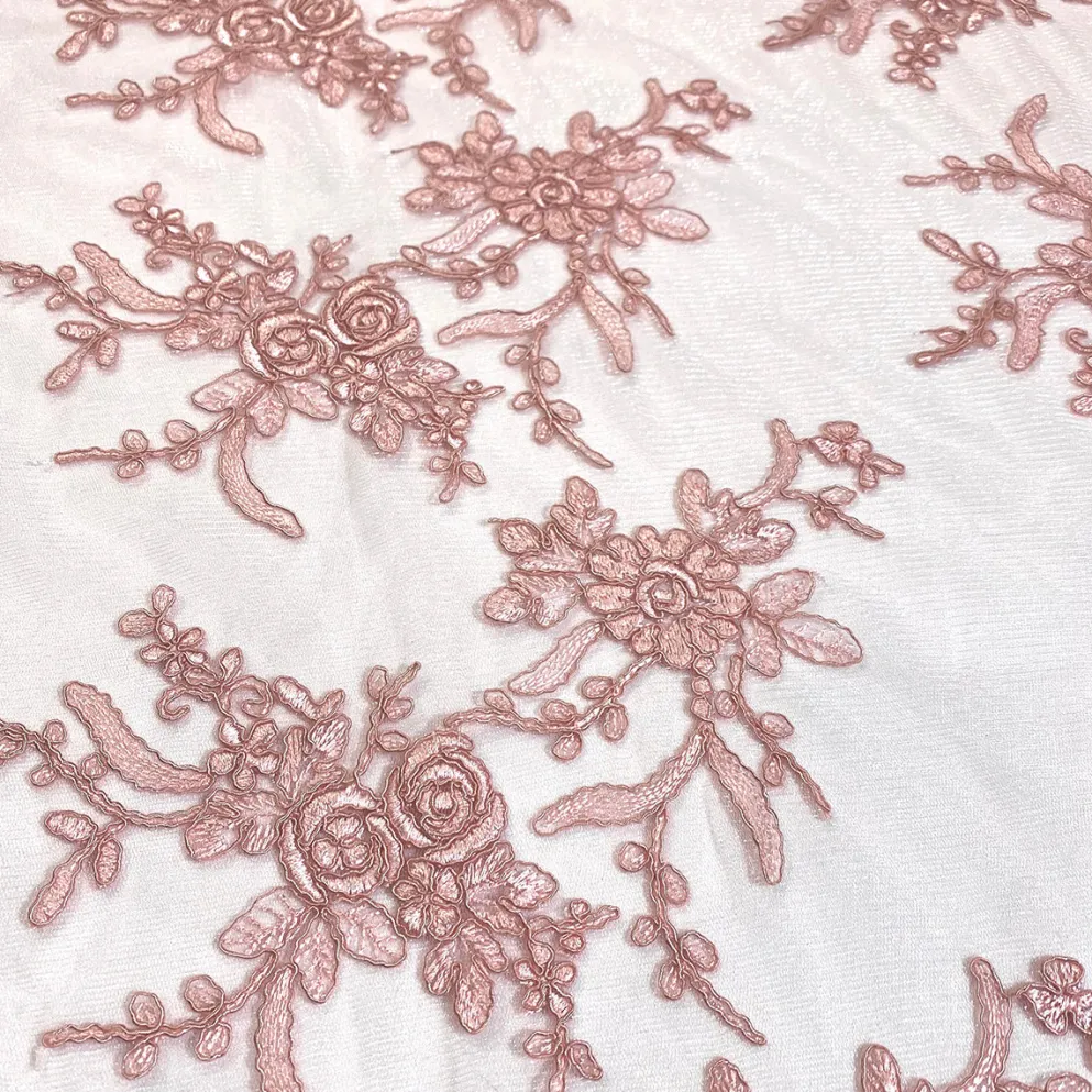 Laylani Lace Table Linen in Dusty Rose