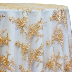 Laylani Lace Table Linen in Gold