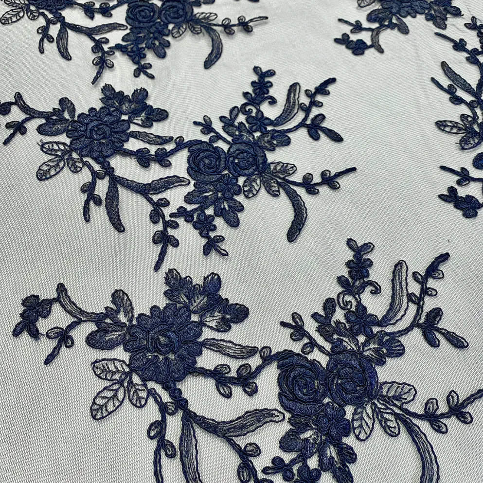 Laylani Lace Table Linen in Navy