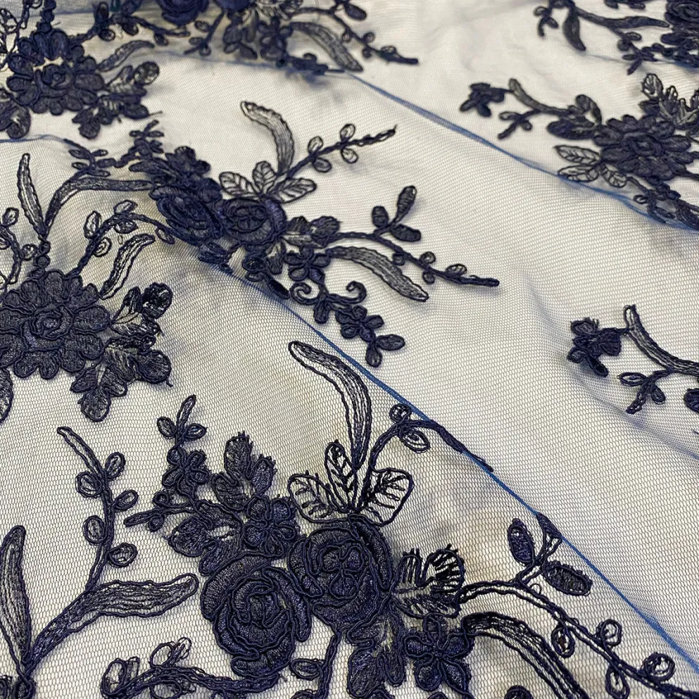 Laylani Lace Table Linen in Navy