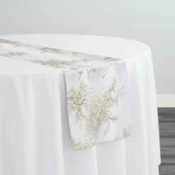 Laylani Lace Table Runner in Ivory