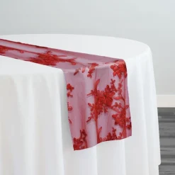 Laylani Lace Table Runner in Red
