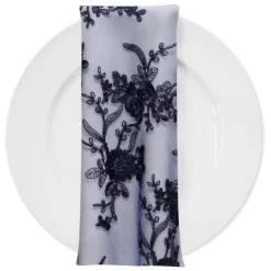 Laylani Lace (w/ Poly Lining) Table Napkin in Navy