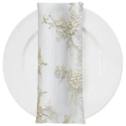 Laylani Lace (w/ Poly Lining) Table Napkin in Ivory