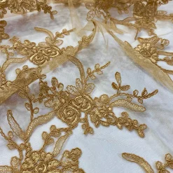 Laylani Lace (w/ Poly Lining) Table Napkin in Gold