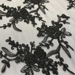 Laylani Lace (w/ Poly Lining) Table Napkin in Black