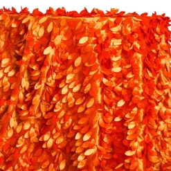 Leaf Hanging Taffeta Table Linen in Orange