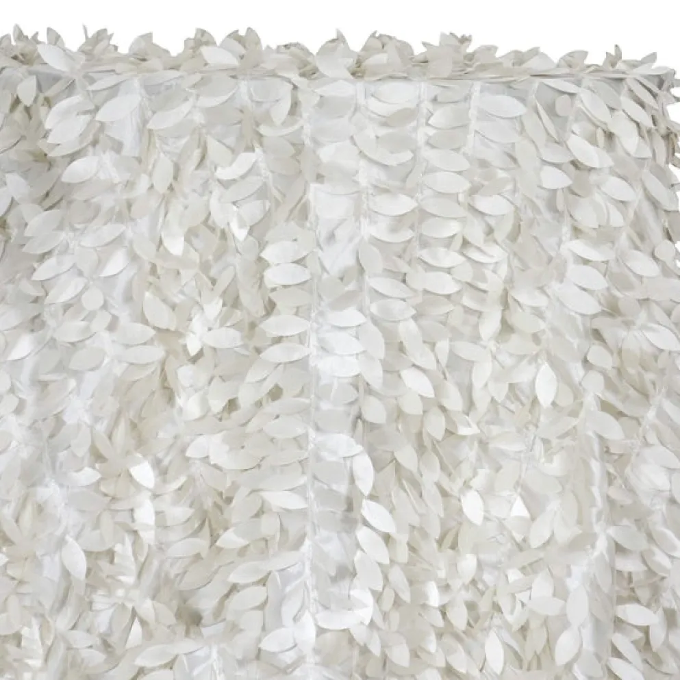 Leaf Hanging Taffeta Table Linen in Ivory