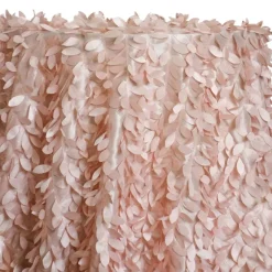 Leaf Hanging Taffeta Table Linen in Pink Petal