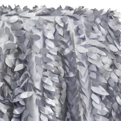 Leaf Hanging Taffeta Table Linen in Silver