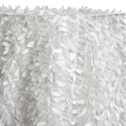 Leaf Hanging Taffeta Table Linen in White