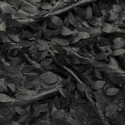 Leaf Hanging Taffeta Table Linen in Black