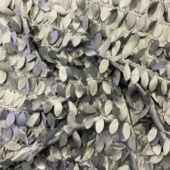 Leaf Hanging Taffeta Table Runner in Silver