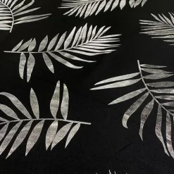 Leaf (Metallic Print) Table Runner in Black and Silver