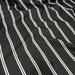 Lexington Stripe (Slub Print) Table Linen in Black
