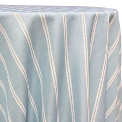 Lexington Stripe (Slub Print) Table Linen in Lt Blue