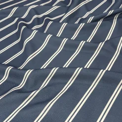 Lexington Stripe (Slub Print) Table Linen in Navy