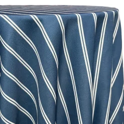 Lexington Stripe (Slub Print) Table Linen in Navy