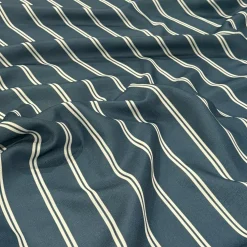 Lexington Stripe (Slub Print) Table Linen in Slate Blue