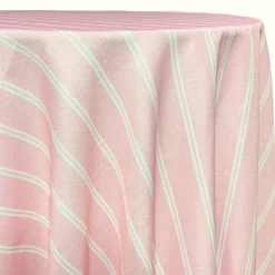 Lexington Stripe (Slub Print) Table Linen in Pink