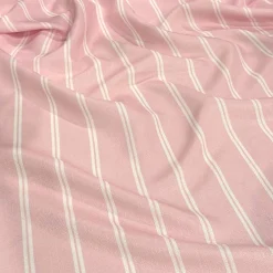 Lexington Stripe (Slub Print) Table Linen in Pink
