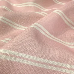 Lexington Stripe (Slub Print) Table Linen in Pink