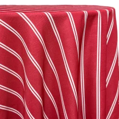 Lexington Stripe (Slub Print) Table Linen in Red