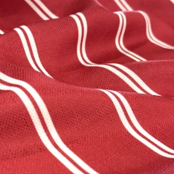 Lexington Stripe (Slub Print) Table Linen in Red