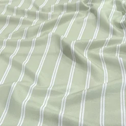 Lexington Stripe (Slub Print) Table Linen in Sage